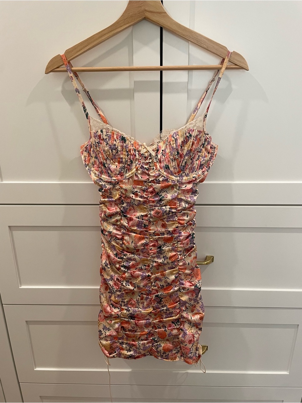 Floral Ruched Mini Dress in Multi-Color - Picture 4 of 4